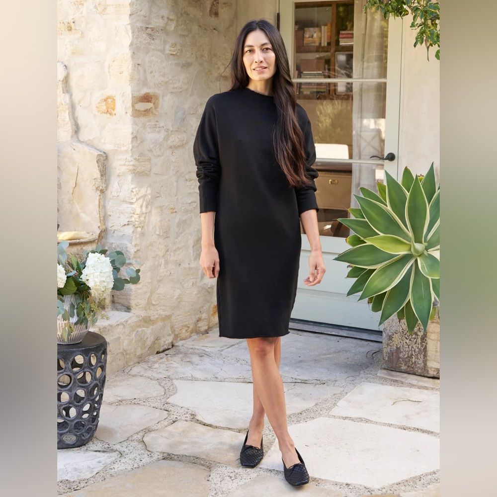 Frank & Eileen Izzy Sweatshirt Dress- Black